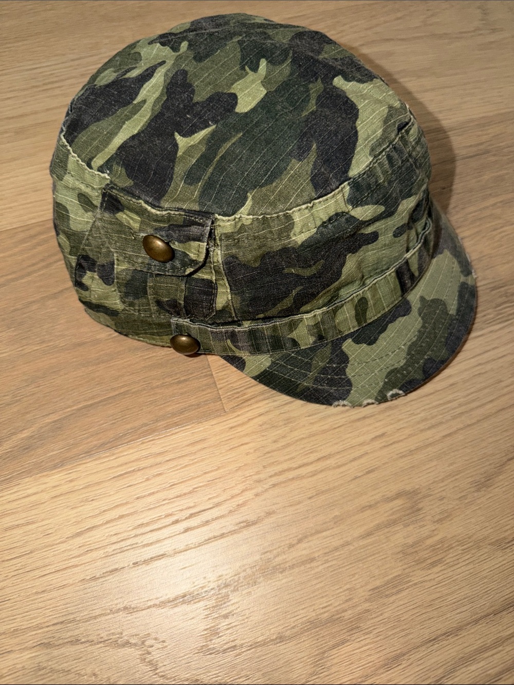 Camo Women's Camo Print Field Cap - Olive Green & Black - Picture 2 of 4